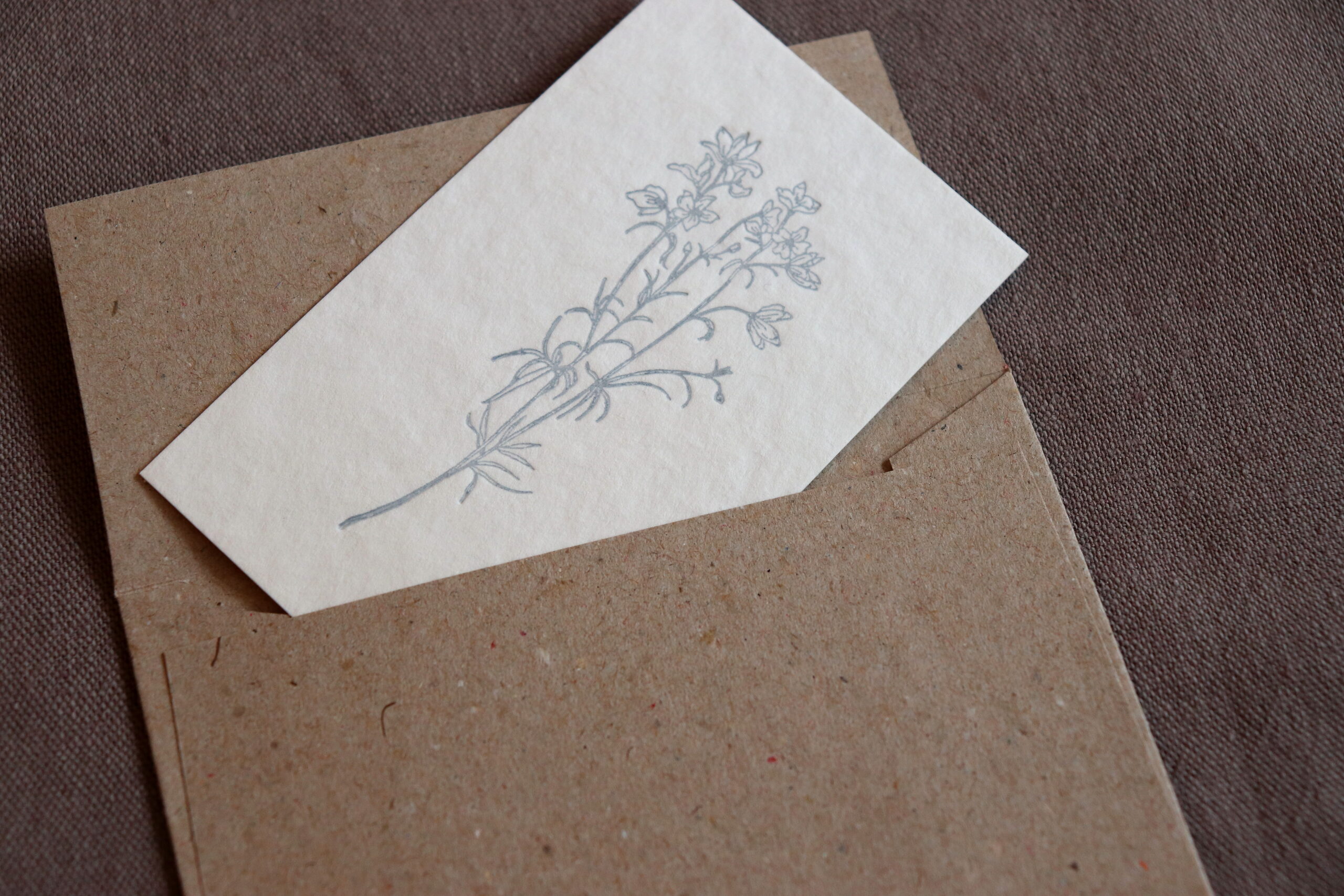 chisatohirayama design & letterpress「デルフィニウムのメッセージカード」「バラのメッセージカード」